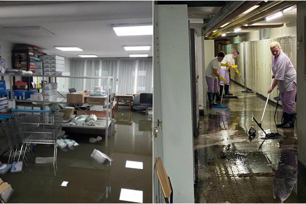 "the water was 60cm high! some things came here from other rooms. the water overturned a refrigerator with artificial leather weighing several tons. the damage is currently being listed, but we fear it's very large. all this in the moment as we patch up the earthquake wounds." +