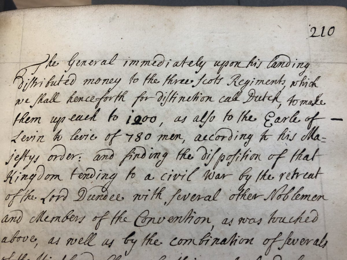 In reality, the number of veterans were severely reduced. The Brigade had entered Scotland in March 1689 with only one-third their usual strength - 1,200 instead of 3,000.Many had been transferred to act as recruiting sergeants in Britain for William’s Dutch forces.6/20