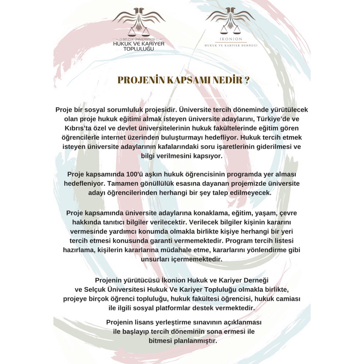 selcuk_hkt's tweet photo. Hukuk ve Kariyer Topluluğu ve İkonion Hukuk ve Kariyer Derneği (@ikonionhkd )dördüncü kez Hukukta Doğru Tercih Projesi’ne imza atıyor. Tüm hukuk fakültelerini kapsayan projemizde 30 farklı öğrenci topluluğu, 1 dernek ve 250’den fazla hukuk fakültesi öğrencisi yer alıyor.#yks2020 https://t.co/V6bavPsSO4