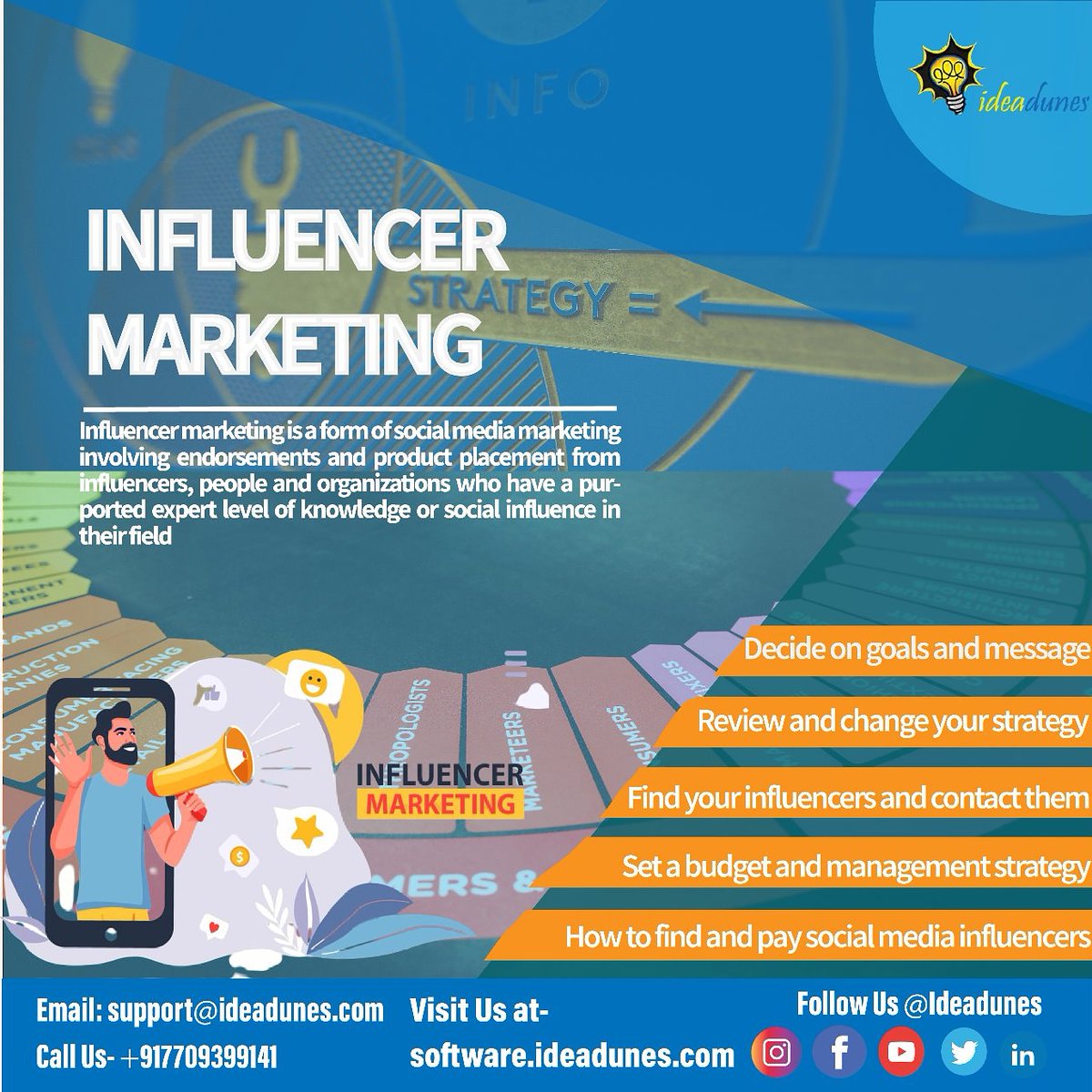 IdeaDunes's tweet photo. Type of #marketing that focuses on using key #leaders to drive your brand's message to the larger #market. #Ideadunes makes sure that rather than marketing directly to a large group of #consumers, we instead inspires/hires/pays #influencers to get out the word for you. https://t.co/vkxit3uppH