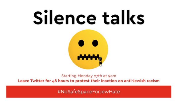 UNCyberPeaceDep's tweet photo. We are committed to protecting the rights of Jewish people online. 
We stand with the Jewish people in order to combat the resurgence of white supremacy on this platform by joining the
#NoSafePlaceForJewHate protest. https://t.co/kiPU7AIocH