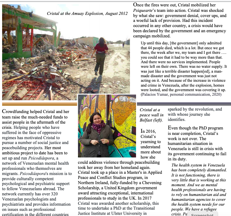 CristalPalacios's tweet photo. Thank you to @APA's The Peace Psychologist and @psyckis for featuring my work through @psiquearte @psicodiaspora and my current research @TJI_ in the latest issue of their newsletter. What an honor! https://t.co/9kStRWPpjF https://t.co/RZl8QScuSx