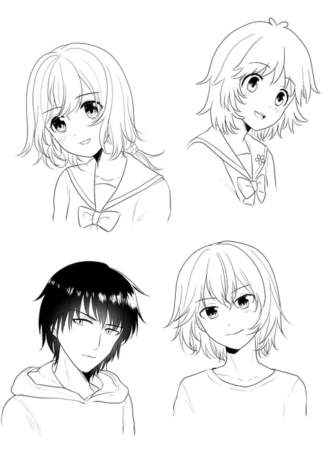 顔を描く練習で描いたやつら 