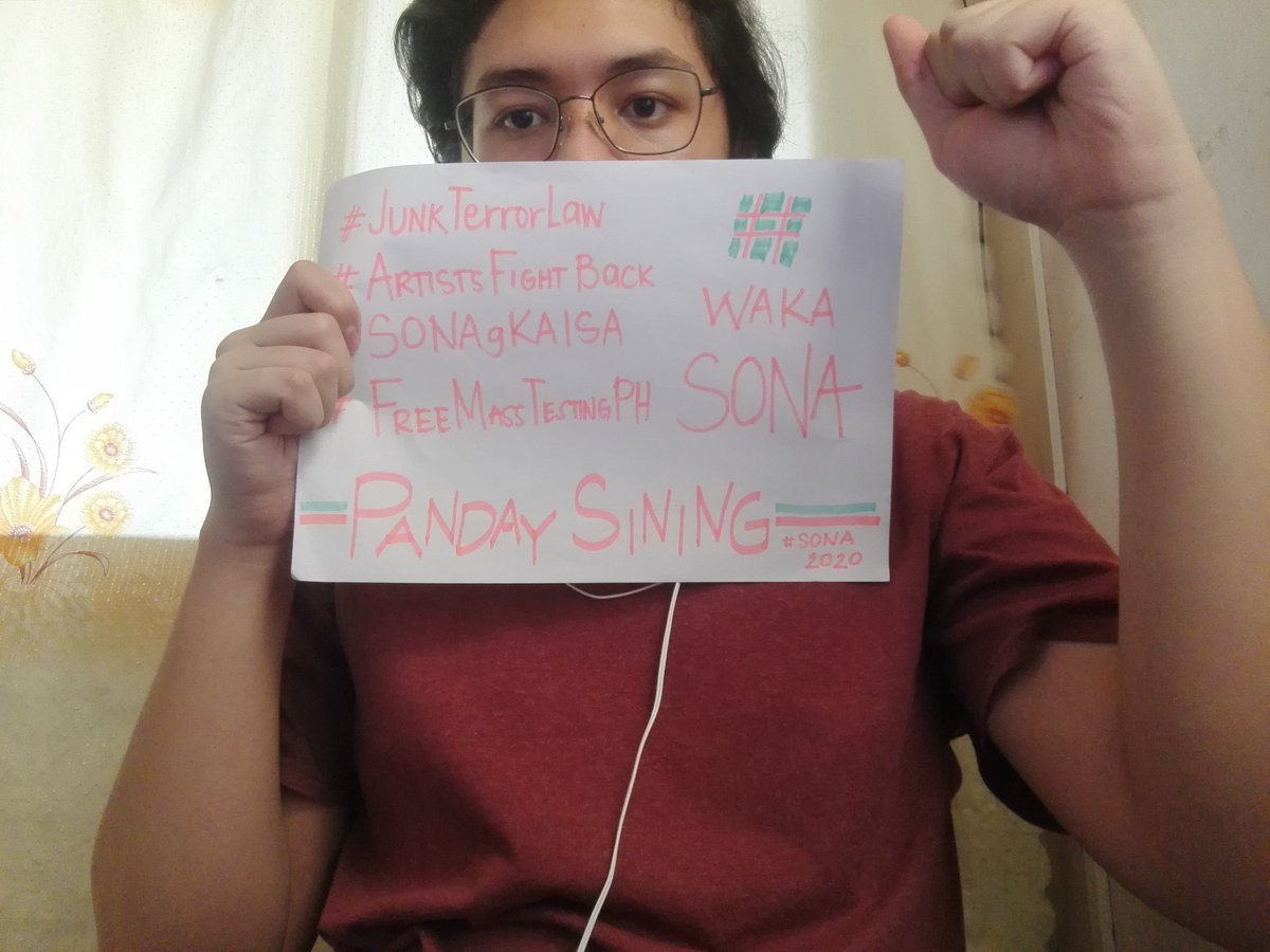 koythesaurus's tweet photo. Hindi man nakasama sa lansangan, magsasalita pa rin para sa mga kababayan #SONA2020
#JunkTerrorLaw
#ArtistOnTwitter
#SONAgKAISA
#FreeMassTestingPH
#WakaSONA2020
#FREECAVITE62 https://t.co/JNXBluPG1S