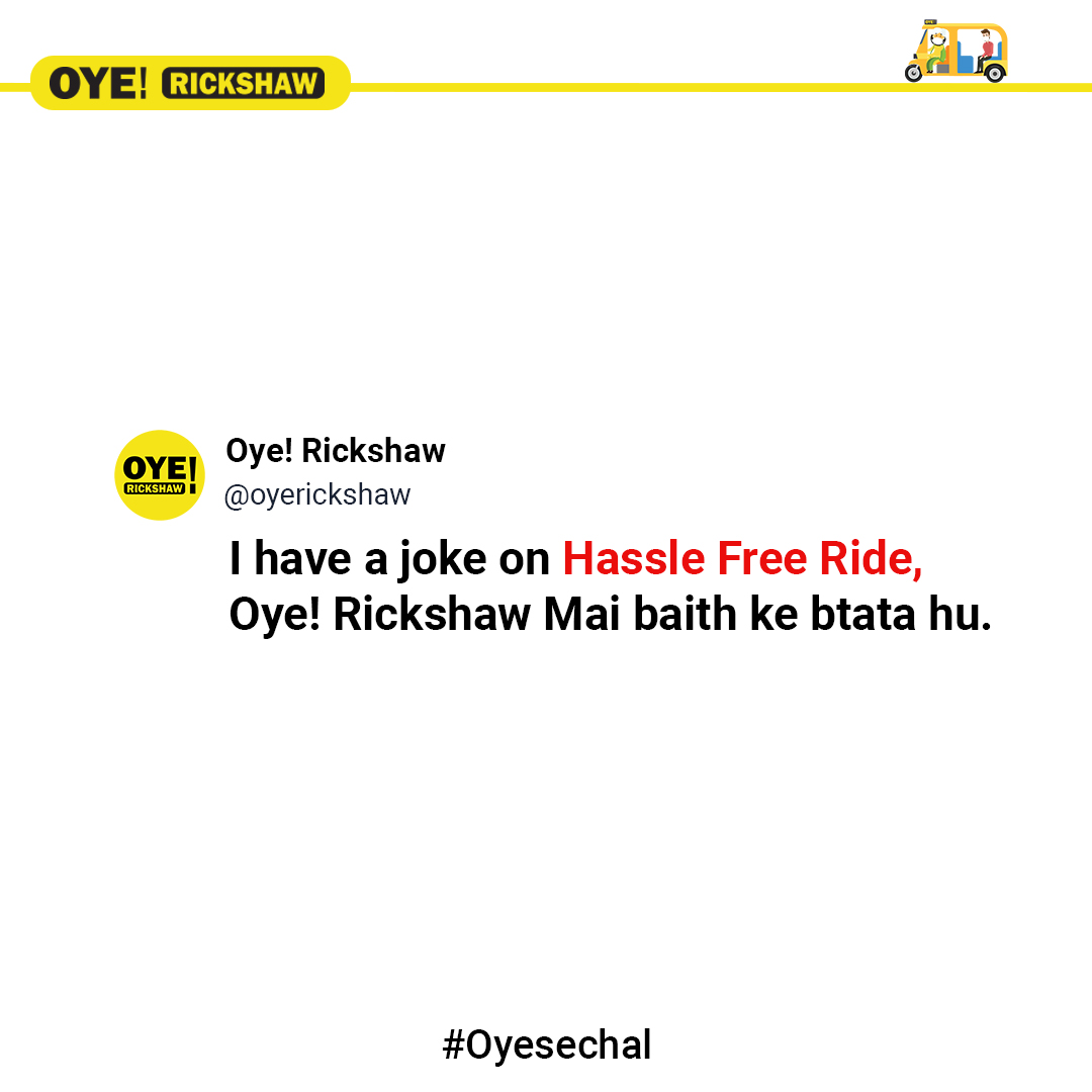 oyerick's tweet photo. Your First Ride is free and this is definitely not a joke!😍
Download the Oye! Rickshaw app now - https://t.co/UX7PctQe4d
#oyesechal #oyerickshaw #OyeRickshawSafeHai #Savings #Safety #IHaveAJoke #FirstRideFree https://t.co/ExaMYT2XHy