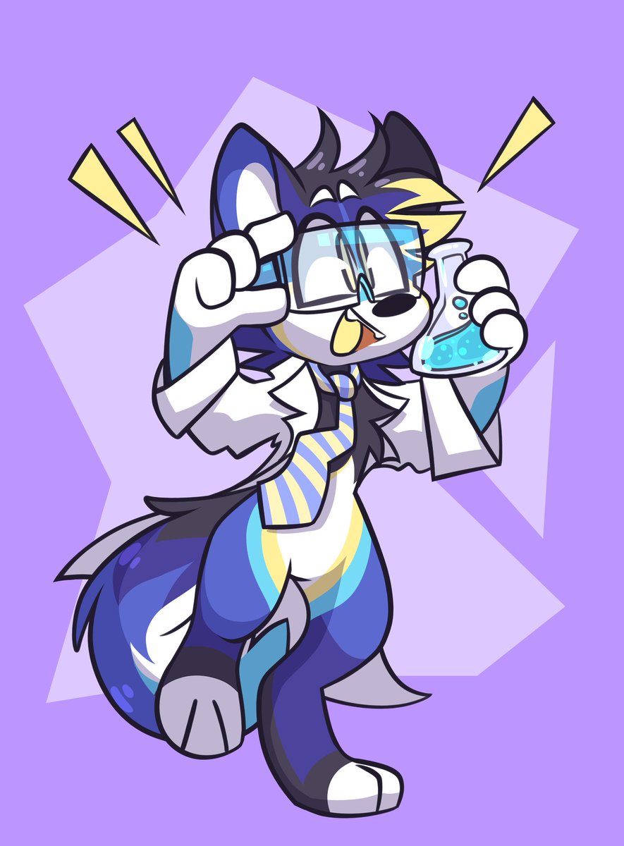 FurKingHeck's tweet photo. I got gifted this amazing artwork as me as a science doggo from @rovik1174rp and I love it. Though I don't think I have ever looked that happy in a lab 

Art by: Aeniridiae on DA https://t.co/Gi5nx9Aptf