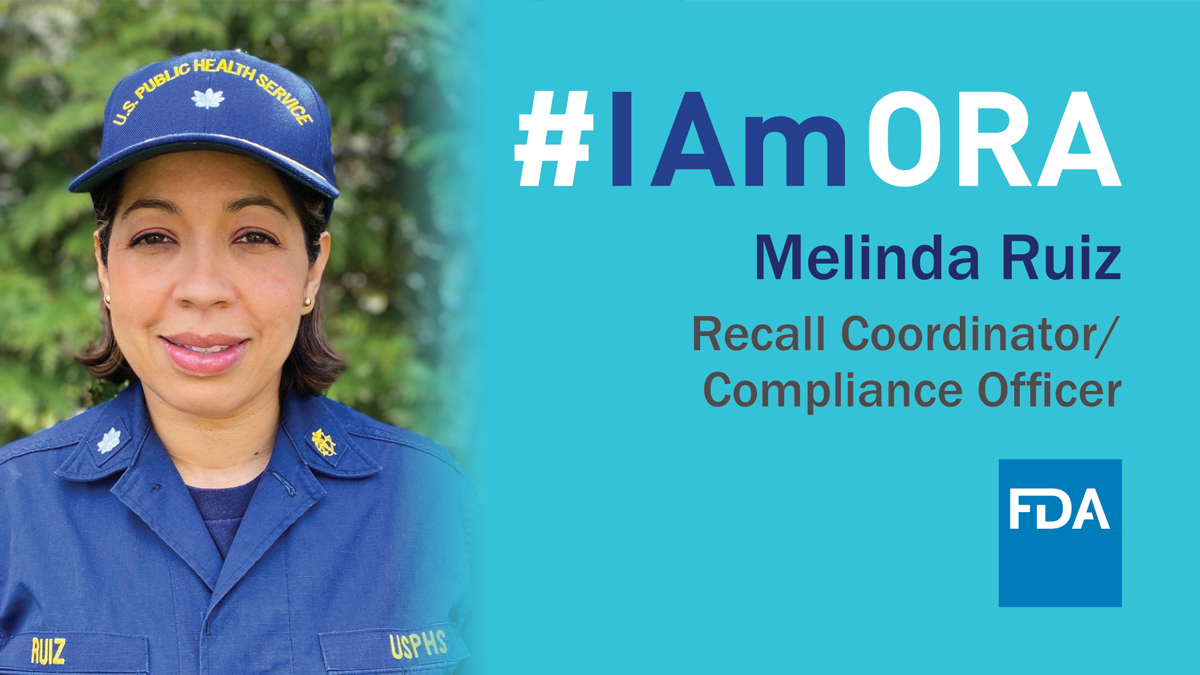 FDAInspects's tweet photo. I am very honored to be the 2019 ORA Recall Coordinator of the Year. I am Melinda Ruiz and #IAmORA. https://t.co/NozjrmJ8qP https://t.co/GFKI2OtEfv