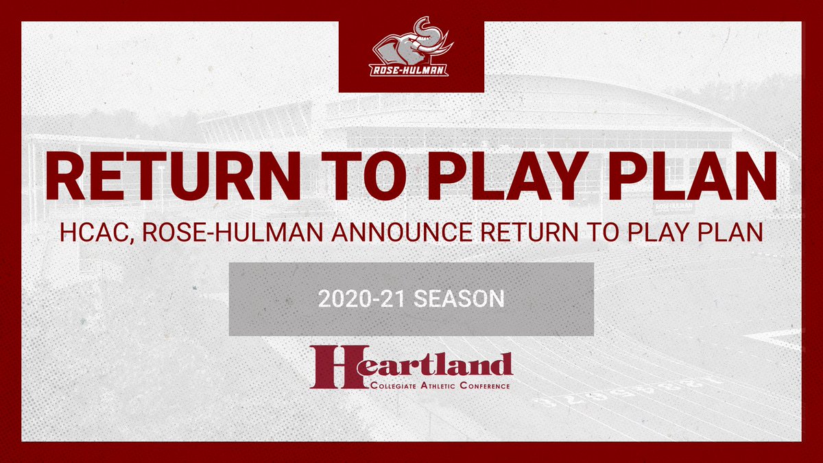 rhitsports's tweet photo. RETURN TO PLAY PLAN: Rose-Hulman and the HCAC have announced a return to play plan for the 2020-21 seasons.  High contact risk fall sports of football, soccer and volleyball will now take place during the 2021 calendar year.  #GoRose

Full details here: https://t.co/qi2AzH9ztk https://t.co/YKCUUQ99yw