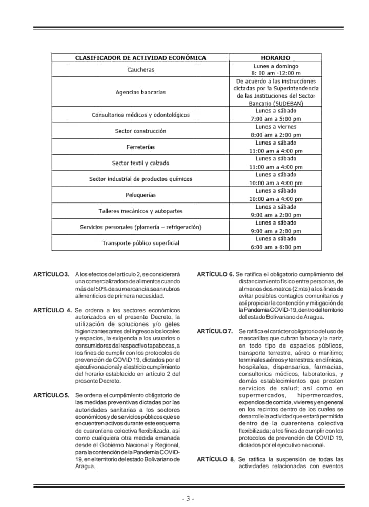 #27deJulio <a href="/ClifpmPerez/">CLIFPM WILLIANS PÉREZ LIBERTADOR ARAGUA</a> Compartimos Gaceta Oficial de #Aragua decreto Nro. 4002 que establece la flexibilización parcial, segura y vigilada de la cuarentena social, de acuerdo con lo instruido por nuestro Pdte. <a href="/NicolasMaduro/">Nicolás Maduro</a> <a href="/leoalvacabrera/">Prof. Leonardo Alvarado</a>