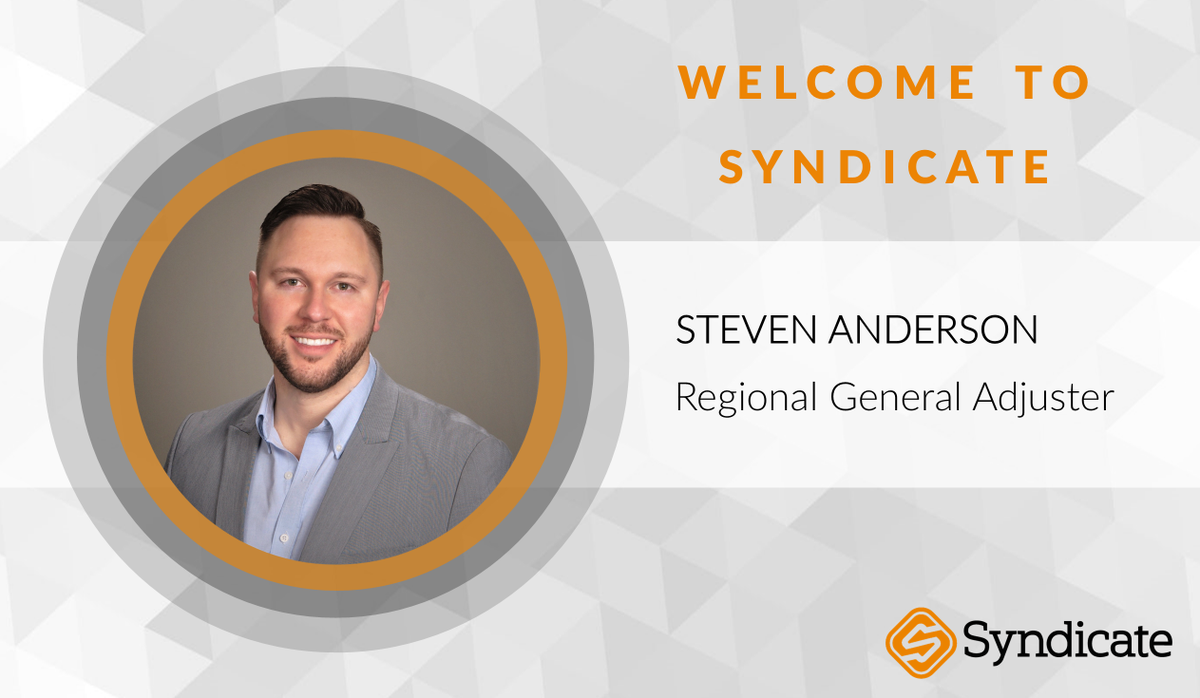 SyndicateClaims's tweet photo. Join us in welcoming Steven Anderson to the Syndicate team as a Regional General Adjuster! https://t.co/pUC5V1gFs5
#InsuranceIndustry #InsuranceCareers #Claims #Adjusters #Syndicate #TheSyndicateWay https://t.co/fphZLLbaPm