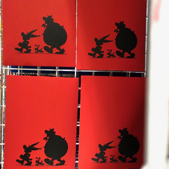 comicartltd's tweet photo. New screenprints of Asterix, Dogmatix and Obelix going for a stroll. Silhouette on vibrant red. Drying on the racks of https://t.co/D4VIKZxTok. #handmade #madeinengland
#comicart
#comics
#screenprint #screenprinting 
#graphicdesign
#asterix #asterixprints
#obelix #obelixprints https://t.co/vpY4vQ53ZM