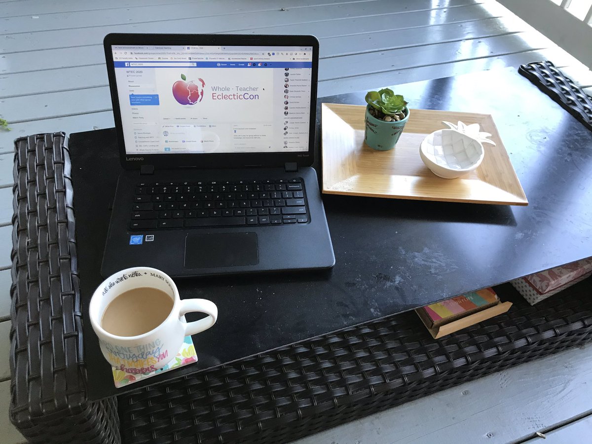 mrsdeaneWGE's tweet photo. A virtual conference on the back porch.  👍🏻🍎📚 #WTEC20 #weleadwge #kidsdeserveit https://t.co/VNSBfDOfZD