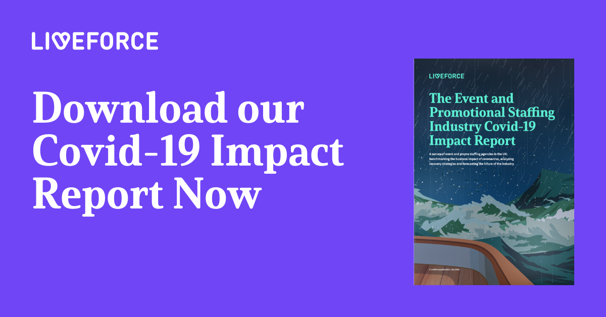 Liveforceapp's tweet photo. Download our Event and Promo Staffing Agency Covid-19 Impact Report Now! https://t.co/LyD2bD0kOz. https://t.co/pUbA8DePPk