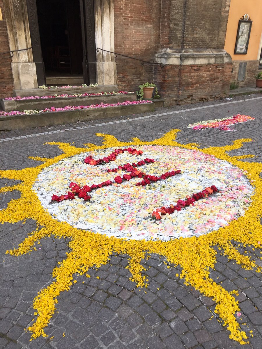 Sant'Angelo holds an infiorata, or flower festival, every July. Mutli-colored flower petals are used to create works of art on the streets and in front of abbeys. The finished works usually last only a few hours and is part of what makes them so rare and special. #italianatours