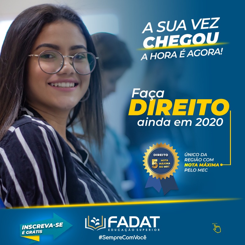 fadatquixada's tweet photo. DIREITO É NA FADAT.
A única faculdade da região com nota máxima no MEC.
#fadat #direito #semprecomvc #vestibular https://t.co/2jq0qHcbOs