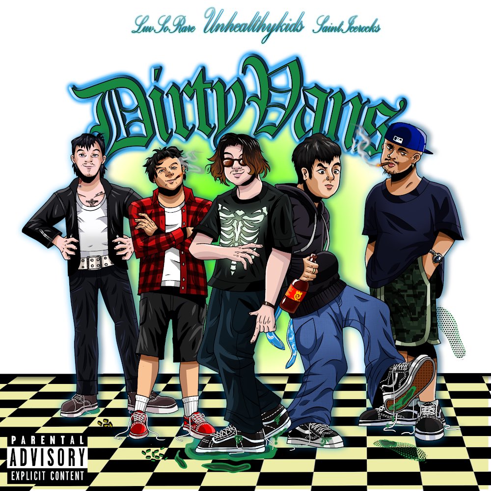 CidaPack's tweet photo. UnhealthyKids ft. Saint Ice Rocks &amp; LuvSoRare - Dirty Vans

Youtube:
https://t.co/FZps6iOOzk

Spotify:
https://t.co/aK4L3cISWO

Apple Music:
https://t.co/3ZZGjGDuoL

Out now on all platforms!! 

UnhealthyKids Self Titled Mixtape AUGUST 12 you sickly crumbz. https://t.co/XwY61MHQ1e