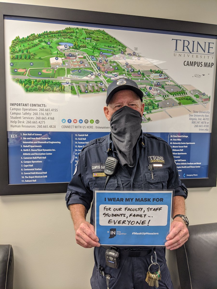 TrineUniversity's tweet photo. Starting today, Indiana will be requiring masks in public. #INthistogether #MaskUpHoosiers #KeepTrineStrong https://t.co/wEaQnZXImD