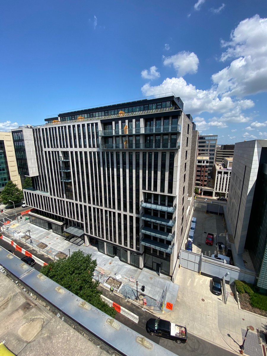 DonohoeTweets's tweet photo. In addition to the CitizenM Hotel, we are nearing completion of this innovative 194-unit residential building, 1/3 of which will be allocated to low-income senior housing, at 555 E Street SW.  The photos display the buildings south elevation and west elevation. #comingsoon https://t.co/tQXR6UO6LI