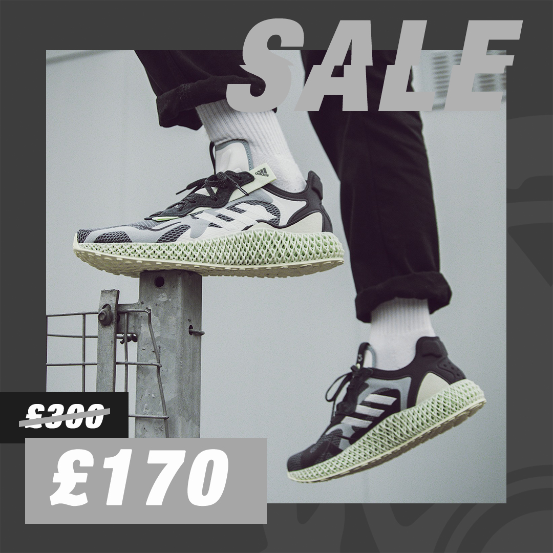 Footpatrol_ldn's tweet photo. The Footpatrol summer sale is now live in-store and online! Shop the likes of the adidas 4D Runner V2, WAS £300 - NOW £170. | Shop now: https://t.co/3vuAxPLPVY #SummerSale #adidas #adidas4D #FutureofRunning #4D https://t.co/hTEvEPIyWC
