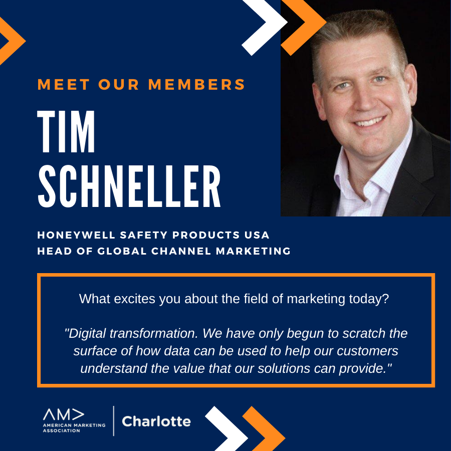 charlotteama's tweet photo. Meet our Members: Meet Tim Schneller, Head of Global Channel Marketing at Honeywell Safety. Tim enjoys connecting with other AMA professionals in different industries to share ideas. Learn more about Tim:  https://t.co/Qj623GuMUj #amaclt #amamembers https://t.co/fhRSciggE9