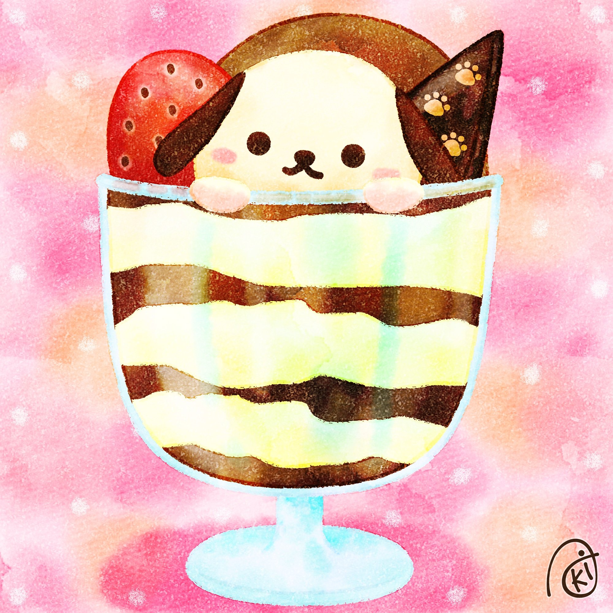 Twitter 上的 Aki ティラミスパフェ イラスト お絵描き 犬 ワンワン ティラミス パフェ T Co M5sdtctp2x Twitter