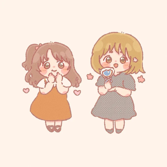 ふたりの声優さんの写真があまりにも可愛くてかな子ちゃんと卯月ちゃんで描いちゃったかわい〜 15周年記念放送楽しかったな? 