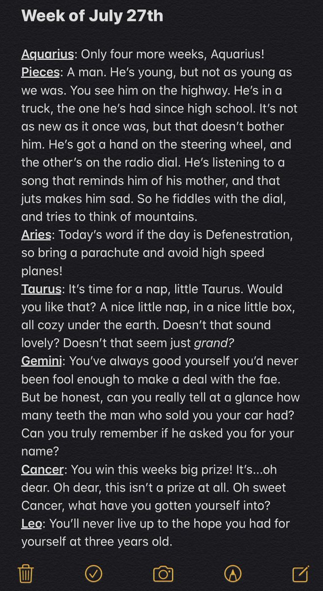 NotesHoroscope's tweet image. Horoscopes: Week of July 27