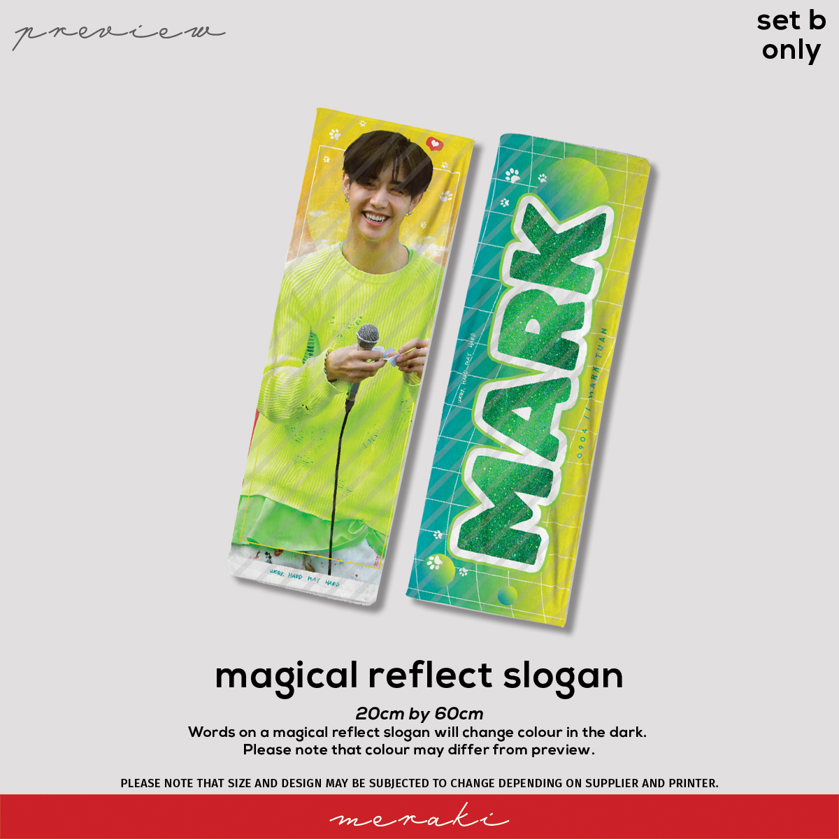 withyoumarktuan's tweet photo. Preview of items available in {meraki} SET B only:

Set A items plus
// pvc credit card
// transparent fan
// magical reflect slogan

Find out more about the project: https://t.co/e70HAtqV34

#MarkTuan #마크 #段宜恩 @mtuan93
#GOT7 @GOT7Official #갓세븐 https://t.co/mVMpVt0Ge1