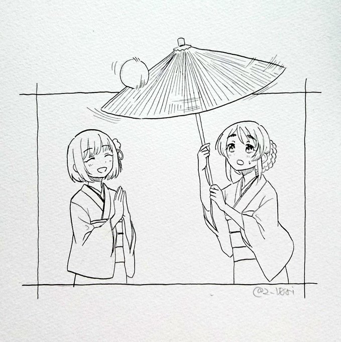 鷹富士茄子さまと隠し芸の練習をされる相原雪乃お嬢さまの図 