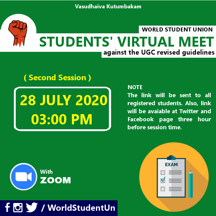 ashishkumar9919's tweet photo. Join the session tomorrow 03:00 PM | Link will be provided on @WorldStudentUn and @HaryanaStudents.

#StudentsVirtualRally #SayNoToUGCGuidelines https://t.co/2e0PSYyeZR
