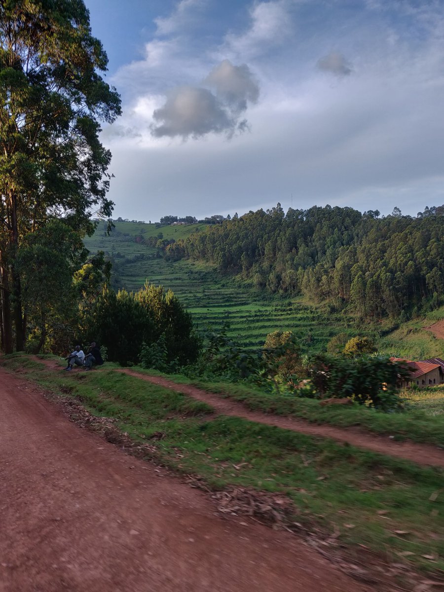 The start of the boda ride after entering the murram road.