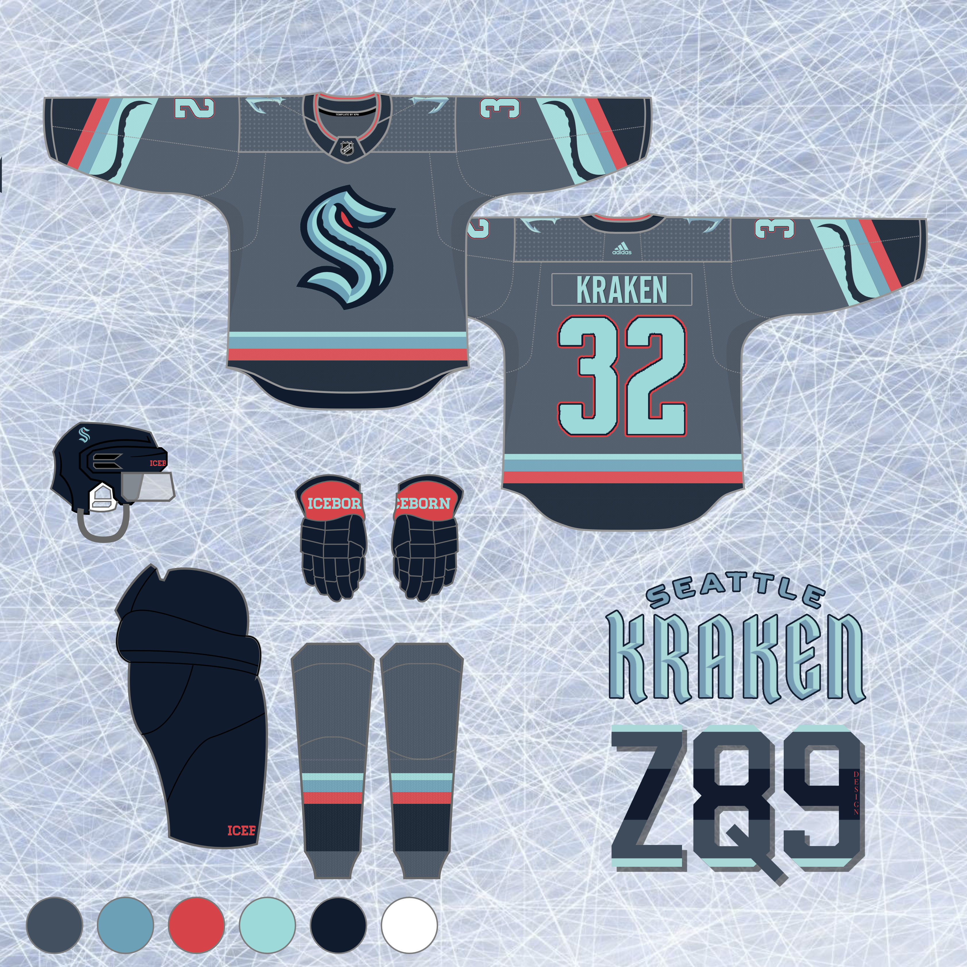 Seattle Kraken jersey concept, Twitter/Z89Design