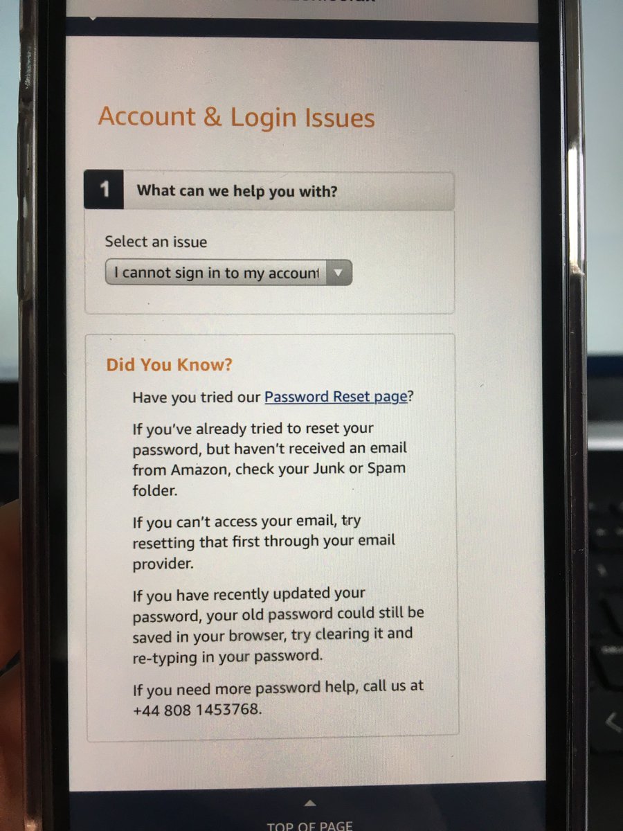 O_Redhead's tweet photo. @AmazonHelp This is the same link we’ve just been sent. It’s bringing this up... and is suggesting password reset so can’t get any further forward https://t.co/EwupbLBuGz