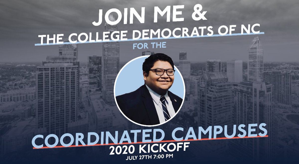 LorenzoPedro's tweet photo. Happy to be joining the @CollegeDemsNC tonight at their Coordianted Campuses 2020 Kickoff! NC College Democrats are putting in the work to register new voters and motivating college students to volunteer and join our team before Election Day!
➡️ https://t.co/LIKd8c8H0U https://t.co/w08kjvu3Ez