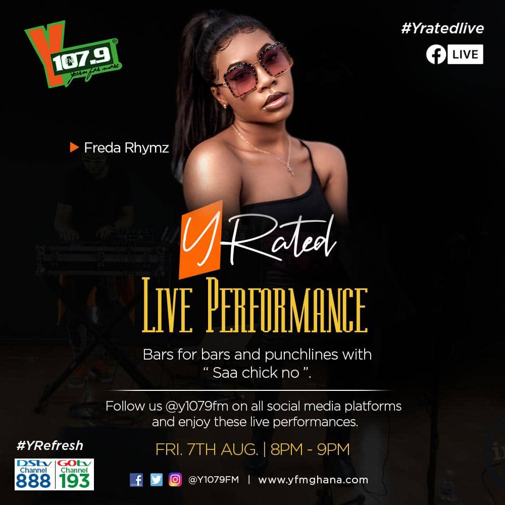 AustinmilMiller's tweet photo. @FredaRhymzGH  on #YratedLive.  live across our social media platforms from 8pm-9pm , 7th August 2020. #FireinDaBOOTH @Y1079FM  🔥🎙 You can't afford to miss this. https://t.co/UhT829jJ5p