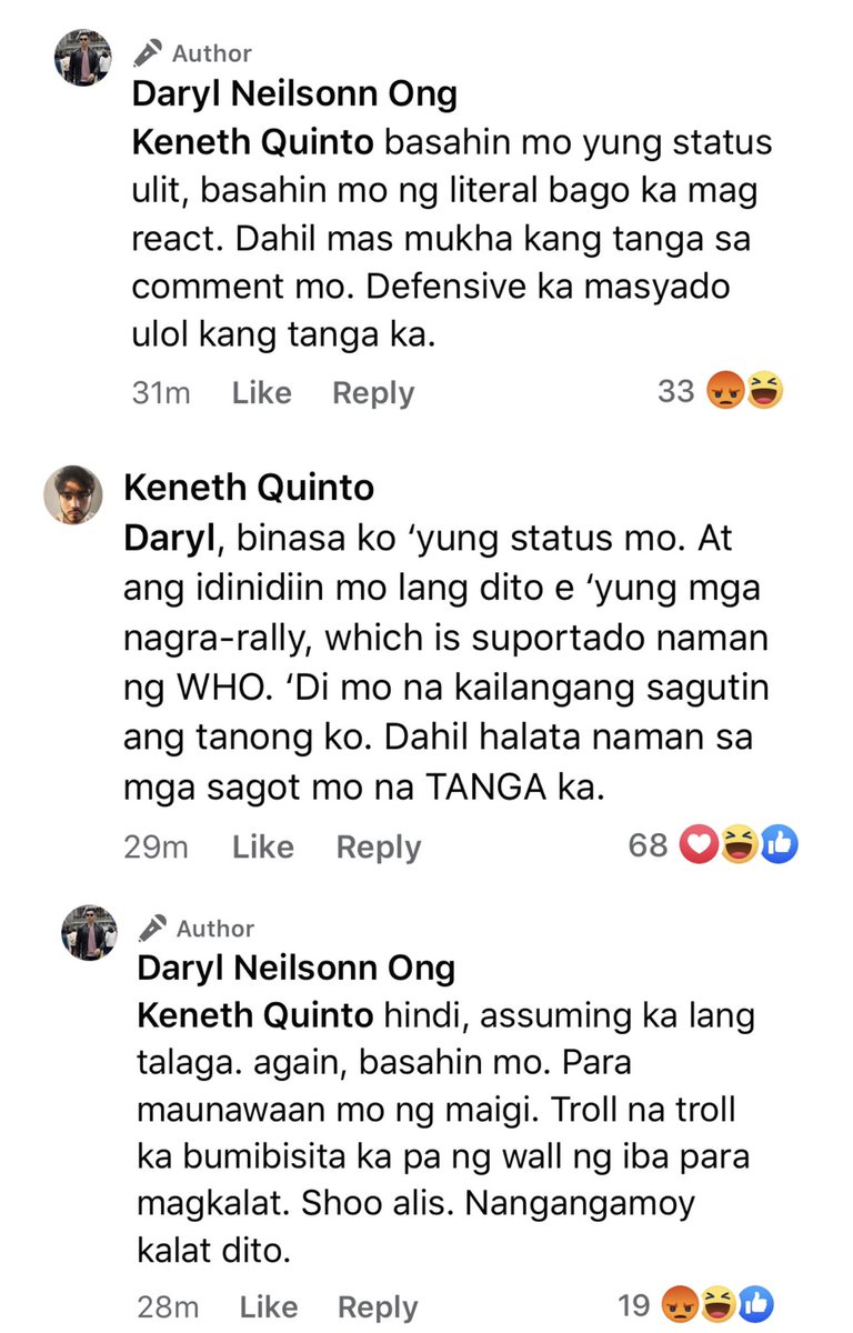 kenquenito's tweet photo. Uy, @imdarylong. Tinatanong lang kita kung tanga ka. Ba’t nagagalit ka ‘agad? AHAHAHAHA. https://t.co/mwGO1KmnjR