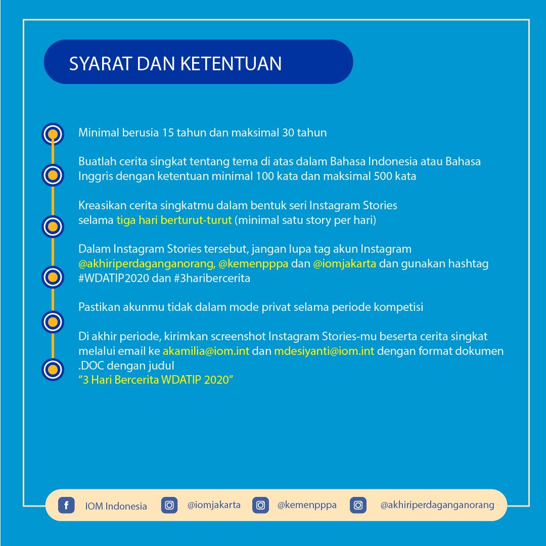kpp_pa's tweet photo. Simak yuk syarat dan ketentuannya pada infografis.
⠀
#WDATIP2020 #3HariBercerita #IoM #KemenPPPA https://t.co/iaWX2OFCPH