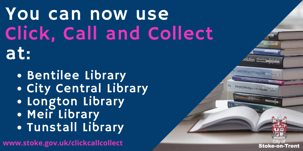 SoTLibraries's tweet photo. Great news! You can now use Click, Call and Collect at:
Bentilee, City Central, Longton, Meir and Tunstall Libraries.
Find out more about #ClickCallCollect at https://t.co/mrExzFJ1dx https://t.co/XTqMm8NI74