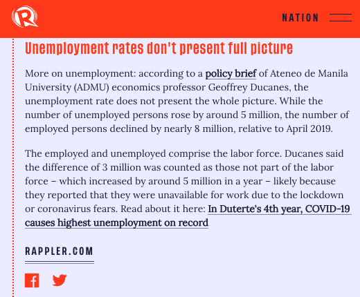 Unemployment rates don't present full picture |  #SONA2020  https://rappler.com/nation/updates-duterte-state-of-the-nation-address-2020