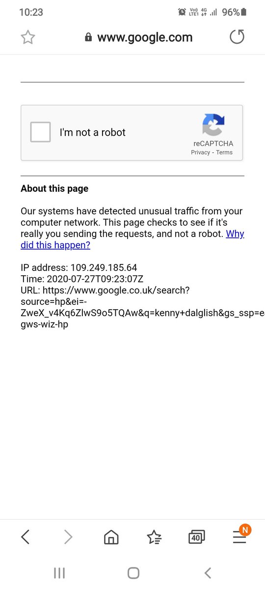 KegBoland's tweet photo. @EE keep getting this mesaage when trying to open Google? How do i stop this or what is causing it ? https://t.co/1fhL2RJYDE
