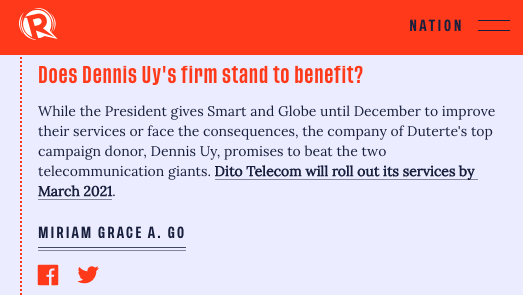 Does Dennis Uy's firm stand to benefit? | via  @miriamgracego  #SONA2020  https://rappler.com/nation/updates-duterte-state-of-the-nation-address-2020