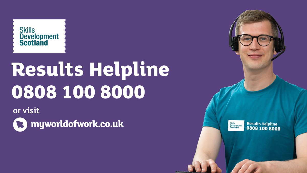 With exam results due next week our partners <a href="/skillsdevscot/">Skills Development Scotland</a> (SDS) Results helpline will open at 8am on Tuesday 4th August.  #mybrighterfuture #itsSLC