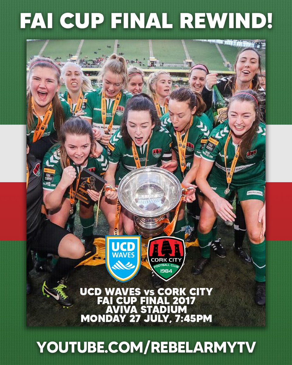 CorkCityFCWomen's tweet photo. FAI Cup Final Rewind Matchday! 🏆

This evening, we will be streaming the 2017 FAI Cup Final win on our YouTube channel, RebelArmyTV! 📺

Kick-off 7:45PM ⚽

Subscribe here: https://t.co/l24rRqx8Yd

#CCFC84 | #RebelArmyRewind https://t.co/8E8dw9A2G1