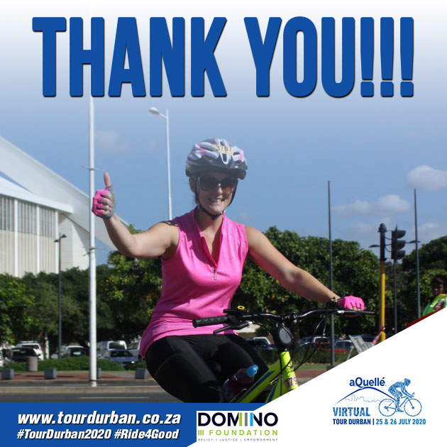 A heartfelt thank you to the many men and women who came out to support the Virtual aQuellé Tour Durban MTB and road rides this weekend! It was a moving display of solidarity and support for The Domino Foundation. #Ride4Good