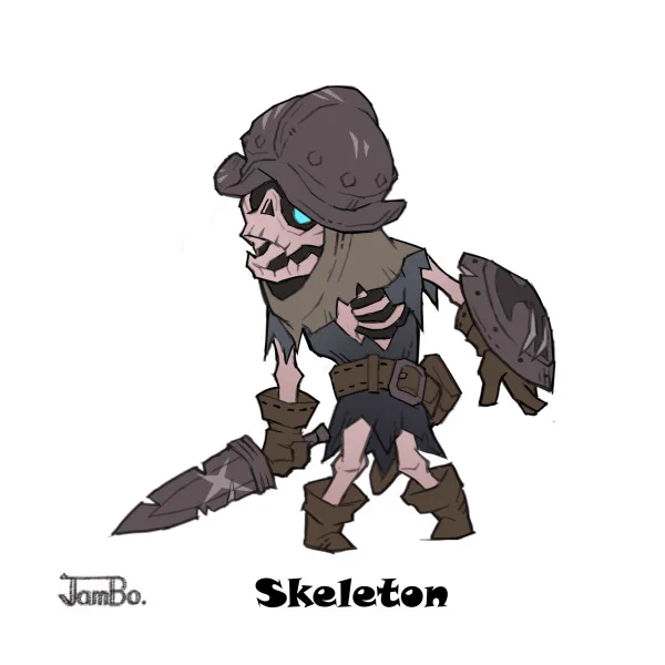 No47 Skeleton. No48 Evil eye.スケルトン及びイビルアイ。スケルトンは濃い怨念が憑依したイメージ?単独では生物への殺意により行動。死霊魔術により作成・操作できる感じ。イビルアイは闇の勢力の斥候。監視及び転送口となる?きっと目からビーム出る。 