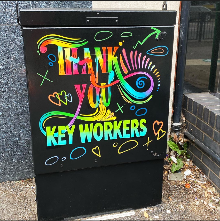 FreshCreativeC0's tweet photo. ♥️🌈 Some new artwork in Mumbles, freshening up some of the unattractive looking electrical boxes. 

With thanks to @SwanseaCouncil  Cllr Myles Langstone

#FreshCreativeCo #Westcross #NHSheroes #care #keyworkers #Abertware  #StreetArt #SprayPaint  #Freehand #SwanseaGraffiti https://t.co/XrFn3xye5J