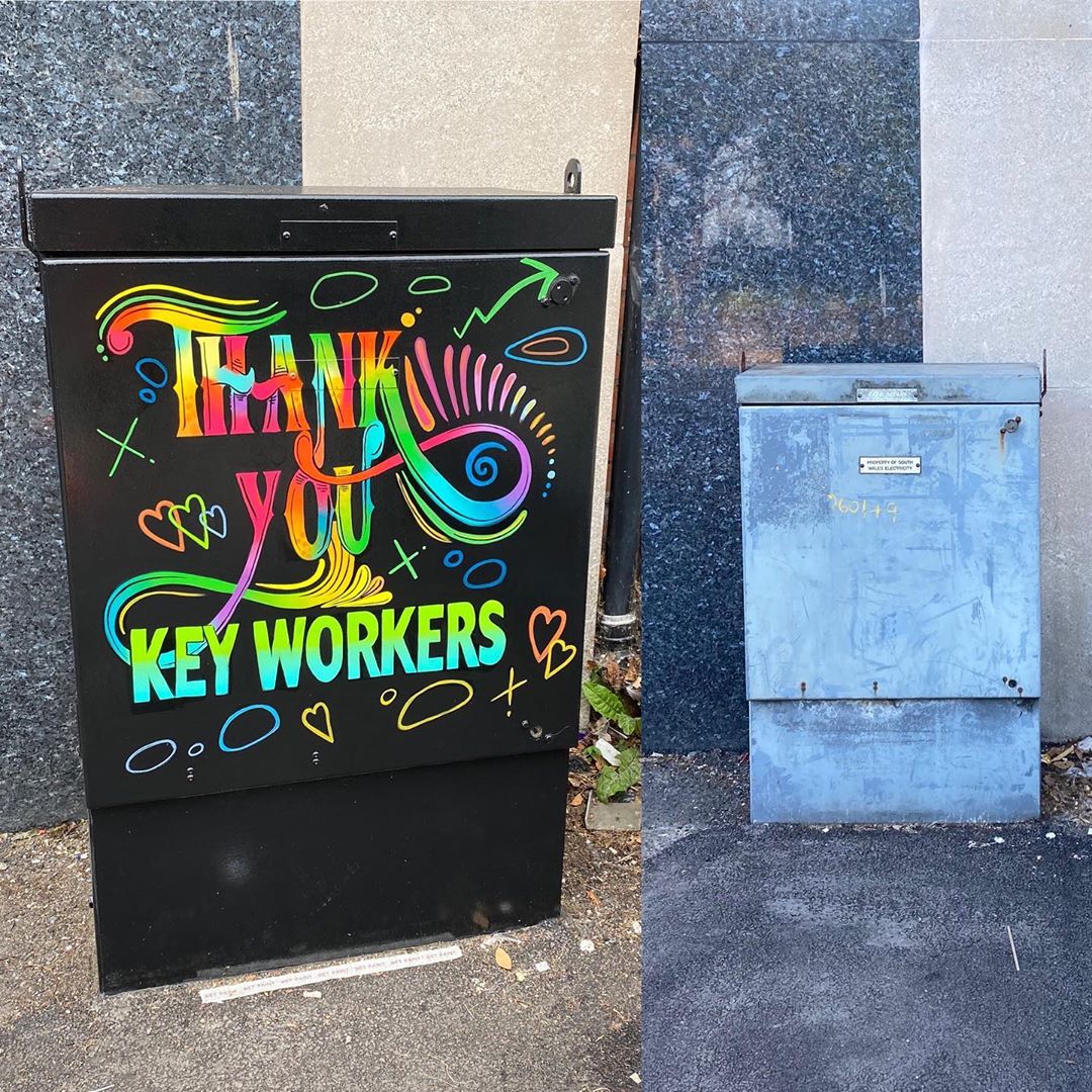 FreshCreativeC0's tweet photo. ♥️🌈 Some new artwork in Mumbles, freshening up some of the unattractive looking electrical boxes. 

With thanks to @SwanseaCouncil  Cllr Myles Langstone

#FreshCreativeCo #Westcross #NHSheroes #care #keyworkers #Abertware  #StreetArt #SprayPaint  #Freehand #SwanseaGraffiti https://t.co/XrFn3xye5J