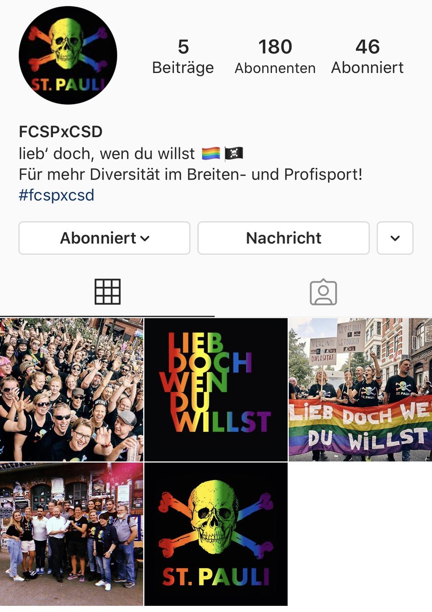 fcstpauli's tweet photo. Unsere Sporttreibenden Abteilungen haben übrigens einen eigenen #fcspxcsd-Kanal auf Instagram. Schaut mal vorbei unter @ stpaulipride! 🌈
Hier entlang 👉🏼 https://t.co/x4ljUqTQob
#fcsp | #keepfightingtogether | #liebdochwenduwillst https://t.co/w8cqybXJU3