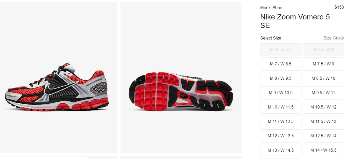 nike zoom vomero 5 bright crimson