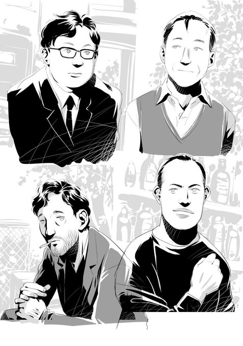 タッチを変えるための練習で描いてみた似顔絵、写真見ながら描いた…ってか似顔絵苦手なので写真見ながらじゃないと描けない_φ(T▽T;) 